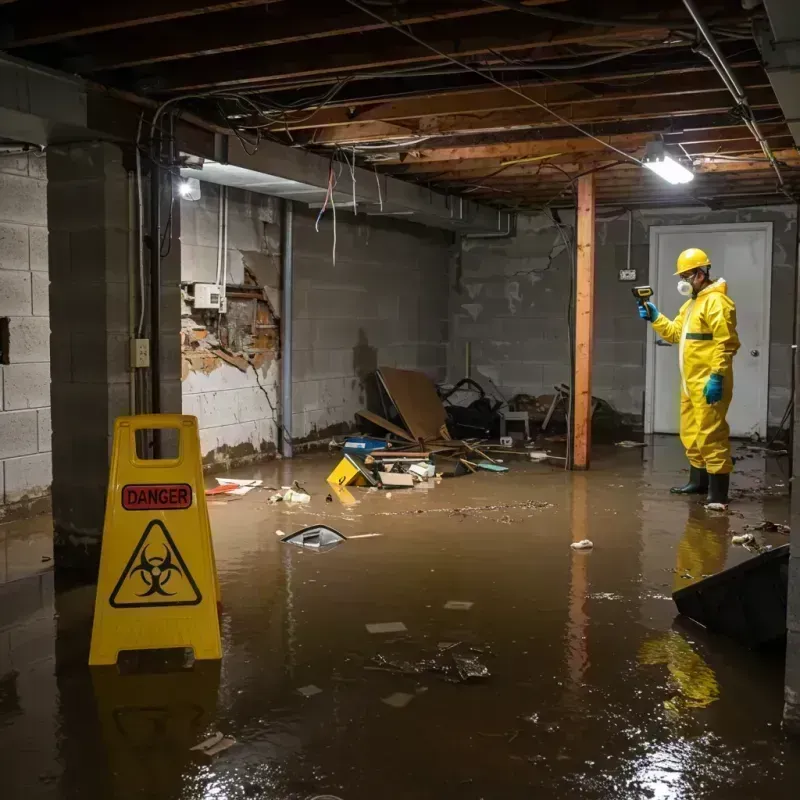 Flooded Basement Electrical Hazard in Plano, KY Property